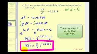 Applications of First Order Differential Equations Exponential Decay Part 1 [upl. by Wain704]