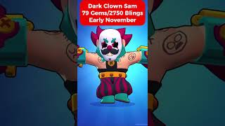 Dark Clown Sam Animations amp Price 😱  Brawl Stars Sneak Peek [upl. by Rodnas]