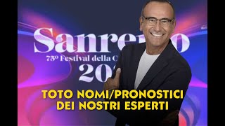 SANREMO 2025 pronostici TOTONOMI sui possibili partecipanti al Festival di Carlo Conti [upl. by Alebasi152]