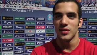 Danell Leyva Interview  After Team Qualifications  2010 World Artistic Gymnastics Championships [upl. by Aryek]