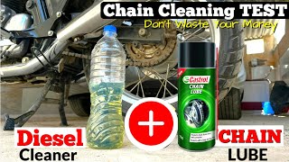 Diesel Chain Cleaning  Castrol Chain Lube  Best Combination for Motorcycle Chain [upl. by Icart856]