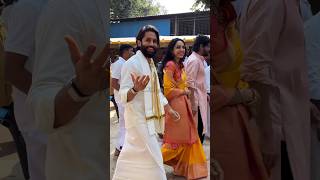 chayakkineni amp Sobhita visits temple ❤️  Telugu Traditions  NagaChaitanya  Shorts [upl. by Hephzipa409]