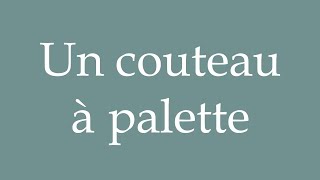 How to Pronounce Un couteau à palette A palette knife Correctly in French [upl. by Anrahs]