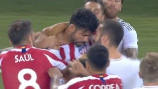 PELEA DIEGO COSTA VS CARVAJAL  REAL MADRID vs ATLETICO MADRID [upl. by Camellia]