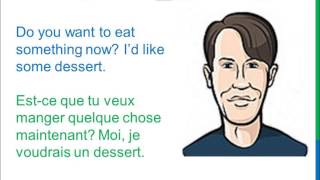 Dialogue 24  English French Anglais Français  What did you eat for lunch  Déjeuner [upl. by Omar]