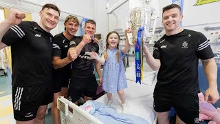 PICs Smiles all round as AllIreland Champions visit Temple Street Hospital [upl. by Josler]