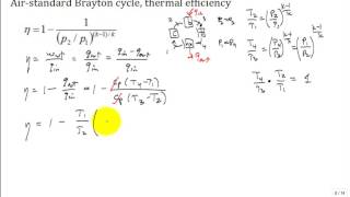 Derive Brayton Cycle Thermal Efficiency2 [upl. by Aver16]