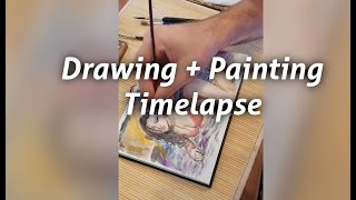 Gouache painting timelapse Mia Rose [upl. by Cirri]