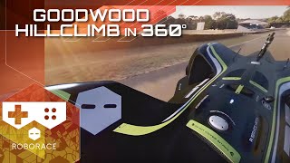 360 Degree Video of Robocars AUTONOMOUS Goodwood Hillclimb  Full VR run  Roborace [upl. by Linea]