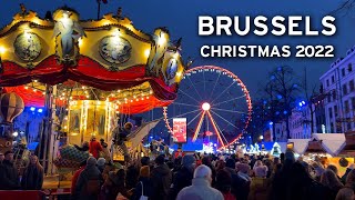 🇧🇪 Brussels Belgium  Christmas Market 2022 4K [upl. by Staci]