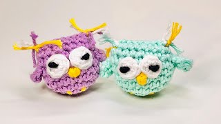 Amigurumi Owl purple and turquoise Crochet Presentation of results Pattern info in description [upl. by Gallager946]