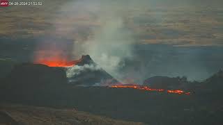 Apr 28 2024 Person walking near Iceland Volcano [upl. by Uht382]