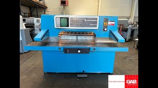 1992 Wohlenberg 92 MCS 2TV paper cutter machine for sale Gab Supplies Ltd [upl. by Enilasor]