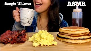 ASMR  EATING SCRAMBLED EGGS  BACON  PANCAKES MUKBANG WHISPER  MANGIA WHISPERS 먹방 [upl. by Publias]