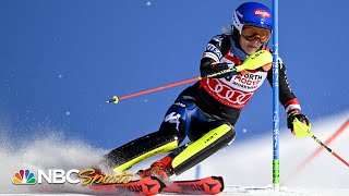 MIKAELA SHIFFRIN IS BACK dominating slalom run in return from injury seals 96th WC win  NBC Sports [upl. by Neelyam]