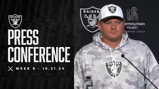 Coach Getsy Presser  103124  Raiders  NFL [upl. by Marius]