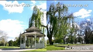 Sony 4K FDRAX100 Vs Sony NexVG30  Video comparison [upl. by Hafinah]