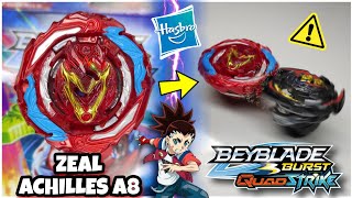 ZEAL ACHILLES A8 🛡️㊙️ Beyblade Burst QuadStrike Hasbro Unboxing en Español [upl. by Ebarta]