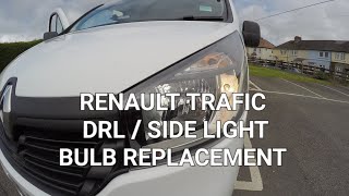 Renault Trafic 2016 DRL Daytime running light  side light bulb removal renaulttrafic renaultdrl [upl. by Grata]