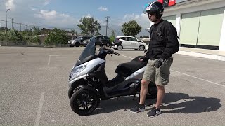 Testing the 3 wheels PIAGGIO MP3 for the first time [upl. by Aliahkim]