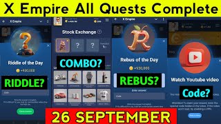 Musk Empire All Quests 26 September  X Empire All Code 26 September  26 September All Quests Code [upl. by Ecirtaemed]