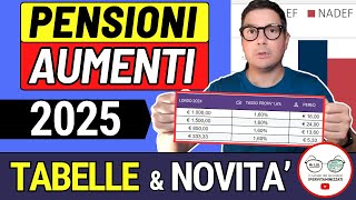 ULTIM’ORA ✅ PENSIONI ➜ AUMENTI 2025 ANTEPRIMA CALCOLI TABELLE REPORT INPS 📈 NUOVI IMPORTI GENNAIO [upl. by Sibby]