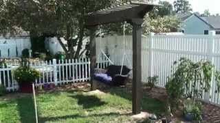 Pergola  Arbor garden swing  wicker amp wood [upl. by Emelen]