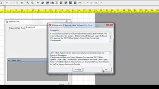 Label Software Linking issue with the Microsoft Data Connectivity Component Update [upl. by Aicilaanna]