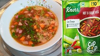 Knorr Soup Recipe 😋 🍲 How To Make Knorr Soup In Telugu 😋 Knorr Cup a Soup Preparation in Telugu 👌 🍲 [upl. by Negem581]