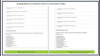 AWS Sending Millions of Calendar Invites Demo NFLampNBA games [upl. by Eatnad382]