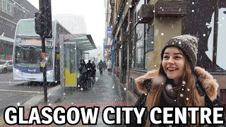 Snowy Walk in Glasgow Scotland [upl. by Jordan]