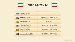 Ferien NRW 2020 [upl. by Ashla]