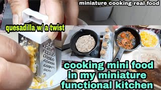 miniature cooking real food  quesadilla recipe vegitarian tiny functional kitchen  Mini Kitchen ca [upl. by Carmella]