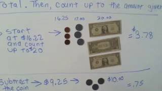 How to count money to make change Addition 11 [upl. by Annagroeg]