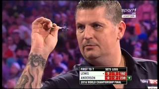 Gary Anderson 9 Darter und Entscheidung Dart WM 2016 [upl. by Sitrik]