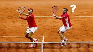 6 Minutes of Roger Federer Doing Magic in Doubles [upl. by Akalam]