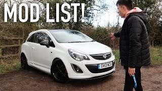 VAUXHALL CORSA COMPLETE MOD LIST 🛺💭 [upl. by Patnode]