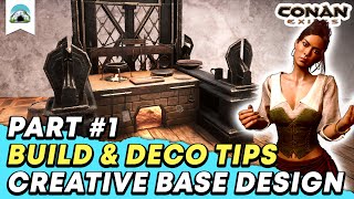 Deco amp Building Tips No Mods Cooking Area  Guide  Conan Exiles [upl. by Aihpled]