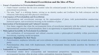 PostcolonialEcocriticism and the Idea of Place [upl. by Llennhoj714]