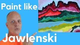 How to paint like Alexej von Jawlensky landscapes  Blue rider art movement [upl. by Georgi310]