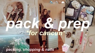 PREP amp PACK WITH ME FOR A TROPICAL VACATION amp TRAVEL WITH ME TO MEXICO nails hair amp pick outfits [upl. by Elfie]