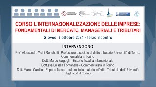 L’internazionalizzazione delle imprese fondamentali di mercato manageriali e tributari  III [upl. by Aronson]