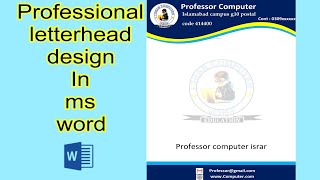 Professional letterhead design in ms Word  letterhead kese banaye  how to make letterhead [upl. by Melisenda]