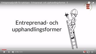 Entreprenad och upphandlingsformer  Entreprenadjuridik för nybörjare del 5 [upl. by Marnie450]