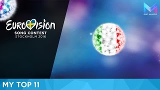 Eurovision 2016  MY TOP 11 so far [upl. by Annayr]