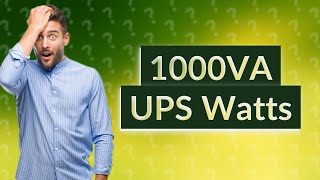 How many watts can a 1000VA UPS handle [upl. by Siron990]