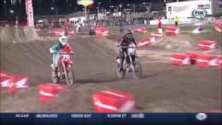 Zimmer VS Baumert LCQ 250 AMA Supercross 2014 [upl. by Colver]