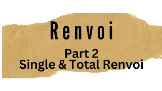 Single renvoi  Total renvoi [upl. by Sufur293]