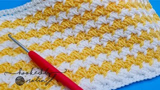 How To Crochet An Easy Stitch  Ideal For Blankets 🧶 [upl. by Rimaa]