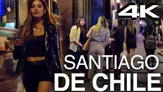 Santiago De Chile 4K Walk 🇨🇱 Night Tour [upl. by Jamison]